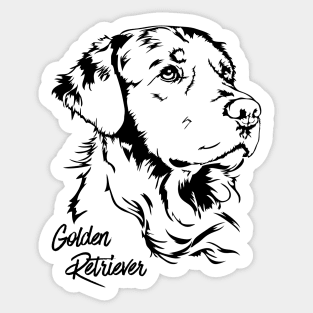 Funny Proud Golden Retriever dog portrait Sticker